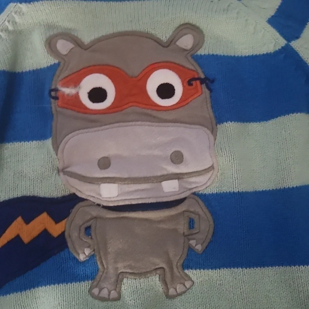 Gymboree 2PC set Vintage Size 3T Super Hippo Vintage Sweater Paired with Jeans